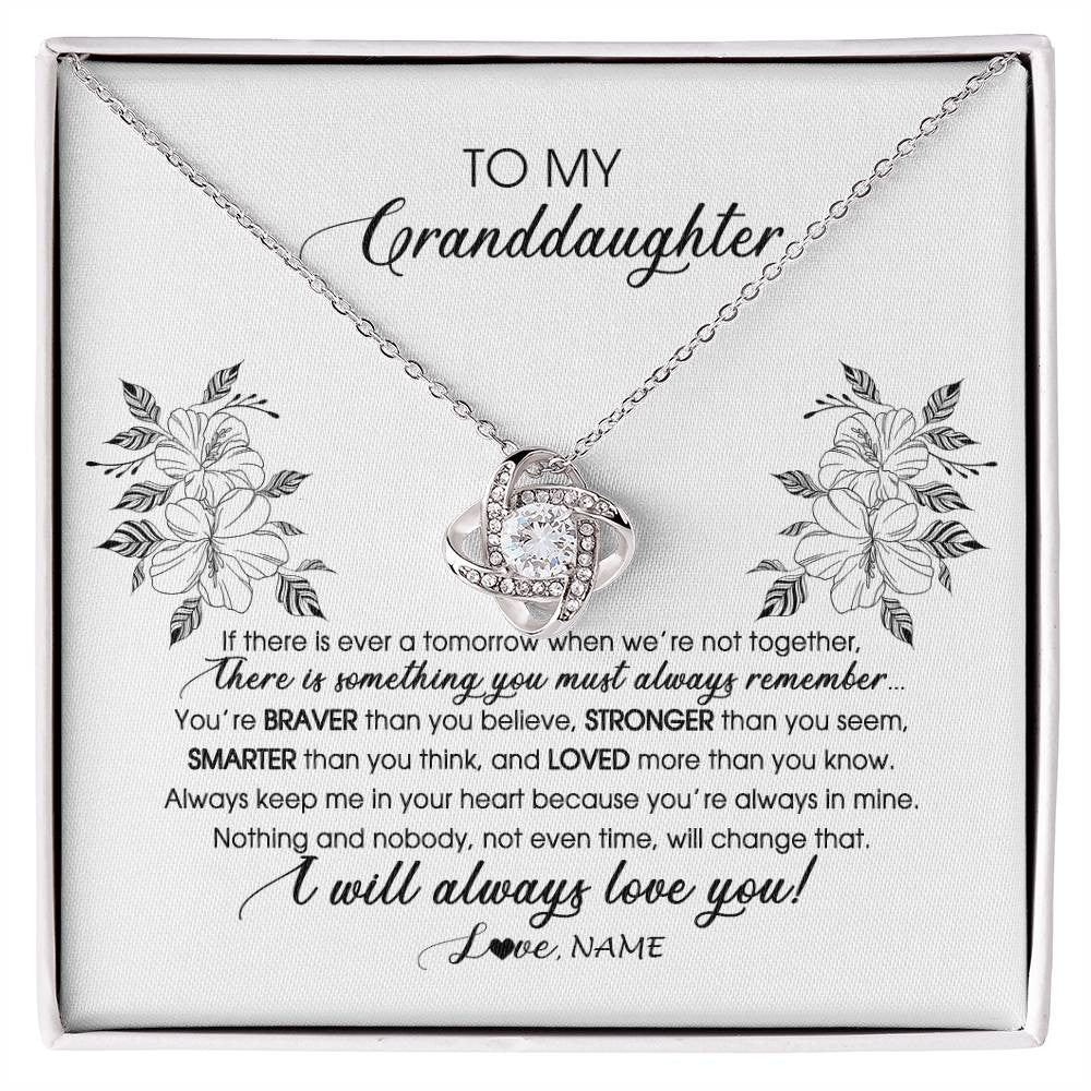 Personalized To My Granddaughter Necklace From Grandma Nana Papa Not Even Time Floral Granddaughter Graduation Birthday Customized Message Card