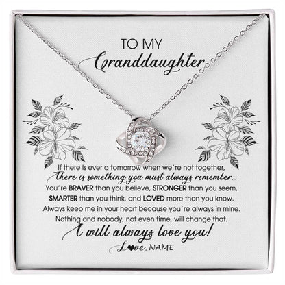 Personalized To My Granddaughter Necklace From Grandma Nana Papa Not Even Time Floral Granddaughter Graduation Birthday Customized Message Card