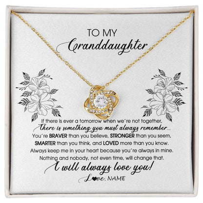 Personalized To My Granddaughter Necklace From Grandma Nana Papa Not Even Time Floral Granddaughter Graduation Birthday Customized Message Card