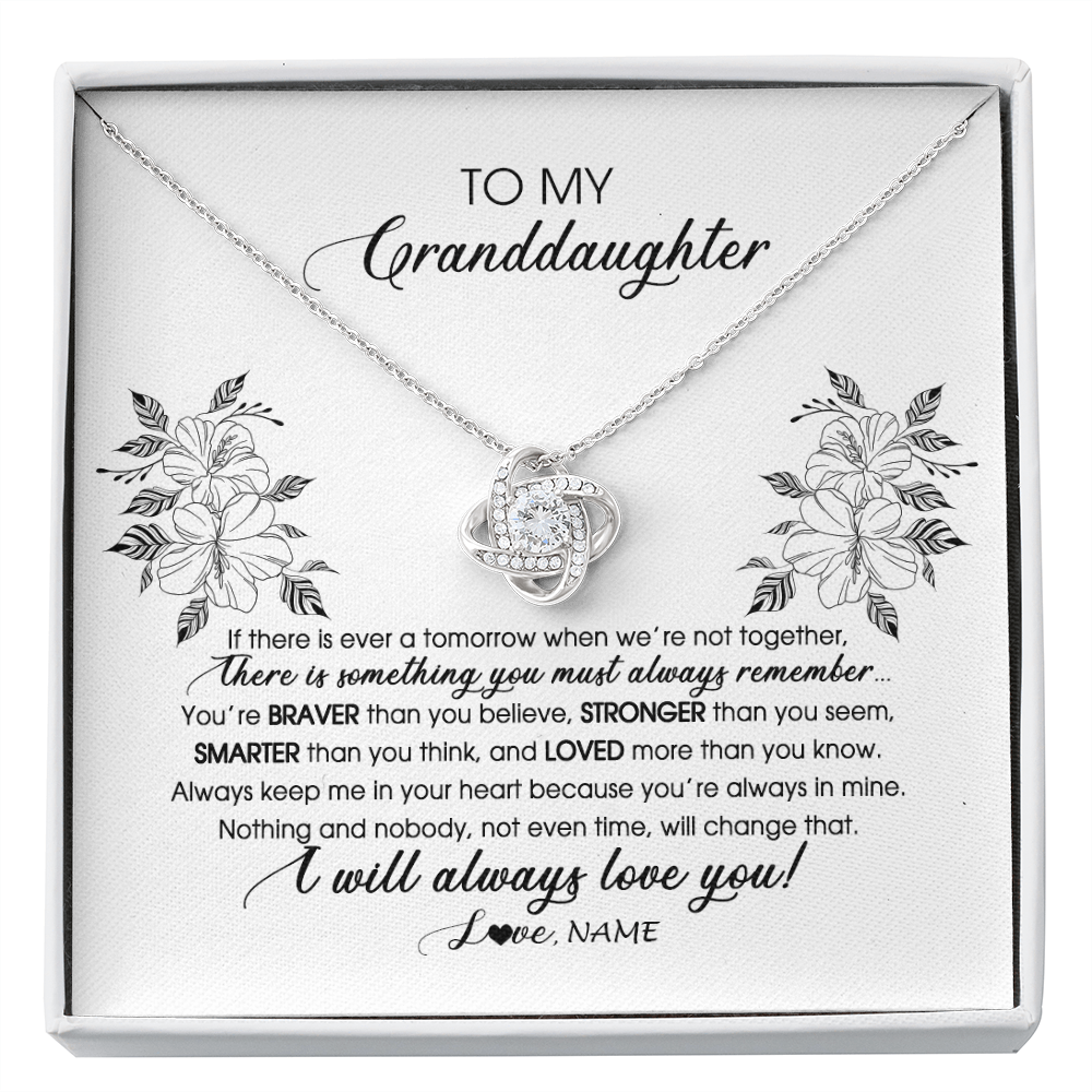Personalized To My Granddaughter Necklace From Grandma Nana Papa Not Even Time Floral Granddaughter Graduation Birthday Customized Message Card