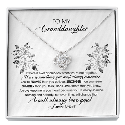 Personalized To My Granddaughter Necklace From Grandma Nana Papa Not Even Time Floral Granddaughter Graduation Birthday Customized Message Card