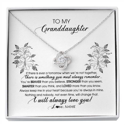 Personalized To My Granddaughter Necklace From Grandma Nana Papa Not Even Time Floral Granddaughter Graduation Birthday Customized Message Card