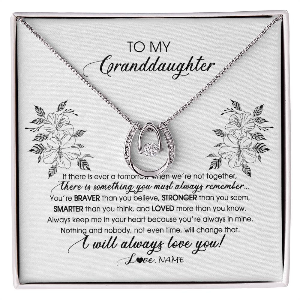 Personalized To My Granddaughter Necklace From Grandma Nana Papa Not Even Time Floral Granddaughter Graduation Birthday Customized Message Card