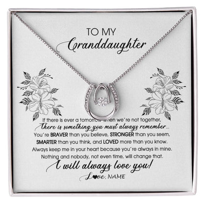 Personalized To My Granddaughter Necklace From Grandma Nana Papa Not Even Time Floral Granddaughter Graduation Birthday Customized Message Card