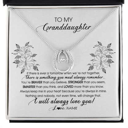 Personalized To My Granddaughter Necklace From Grandma Nana Papa Not Even Time Floral Granddaughter Graduation Birthday Customized Message Card