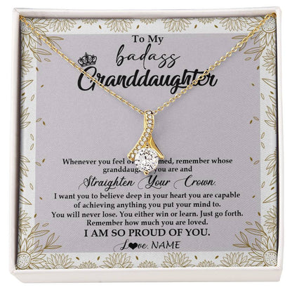 Personalized To My Granddaughter Necklace From Grandma Nana Straighten Your Crown Granddaughter Birthday Graduation Christmas Customized Gift Box Message Card