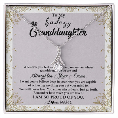 Personalized To My Granddaughter Necklace From Grandma Nana Straighten Your Crown Granddaughter Birthday Graduation Christmas Customized Gift Box Message Card