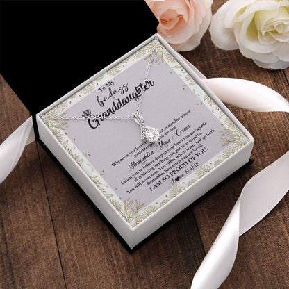 Personalized To My Granddaughter Necklace From Grandma Nana Straighten Your Crown Granddaughter Birthday Graduation Christmas Customized Gift Box Message Card