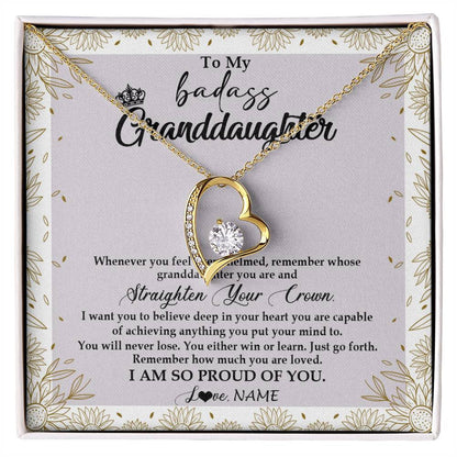 Personalized To My Granddaughter Necklace From Grandma Nana Straighten Your Crown Granddaughter Birthday Graduation Christmas Customized Gift Box Message Card