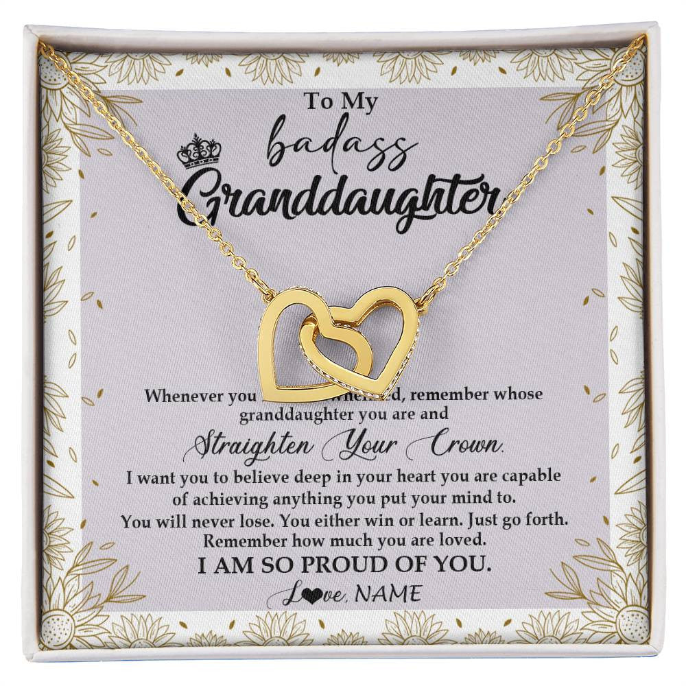 Personalized To My Granddaughter Necklace From Grandma Nana Straighten Your Crown Granddaughter Birthday Graduation Christmas Customized Gift Box Message Card