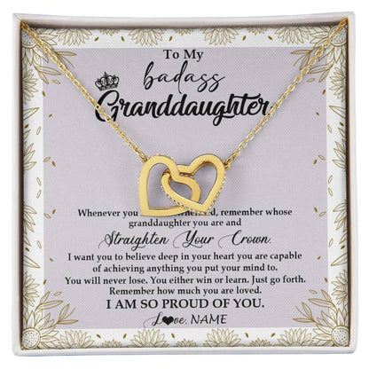Personalized To My Granddaughter Necklace From Grandma Nana Straighten Your Crown Granddaughter Birthday Graduation Christmas Customized Gift Box Message Card