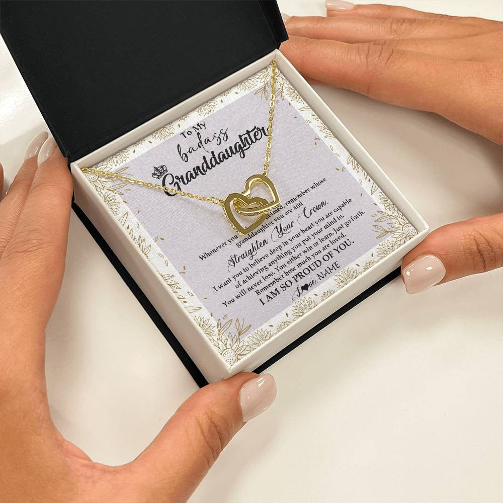 Personalized To My Granddaughter Necklace From Grandma Nana Straighten Your Crown Granddaughter Birthday Graduation Christmas Customized Gift Box Message Card