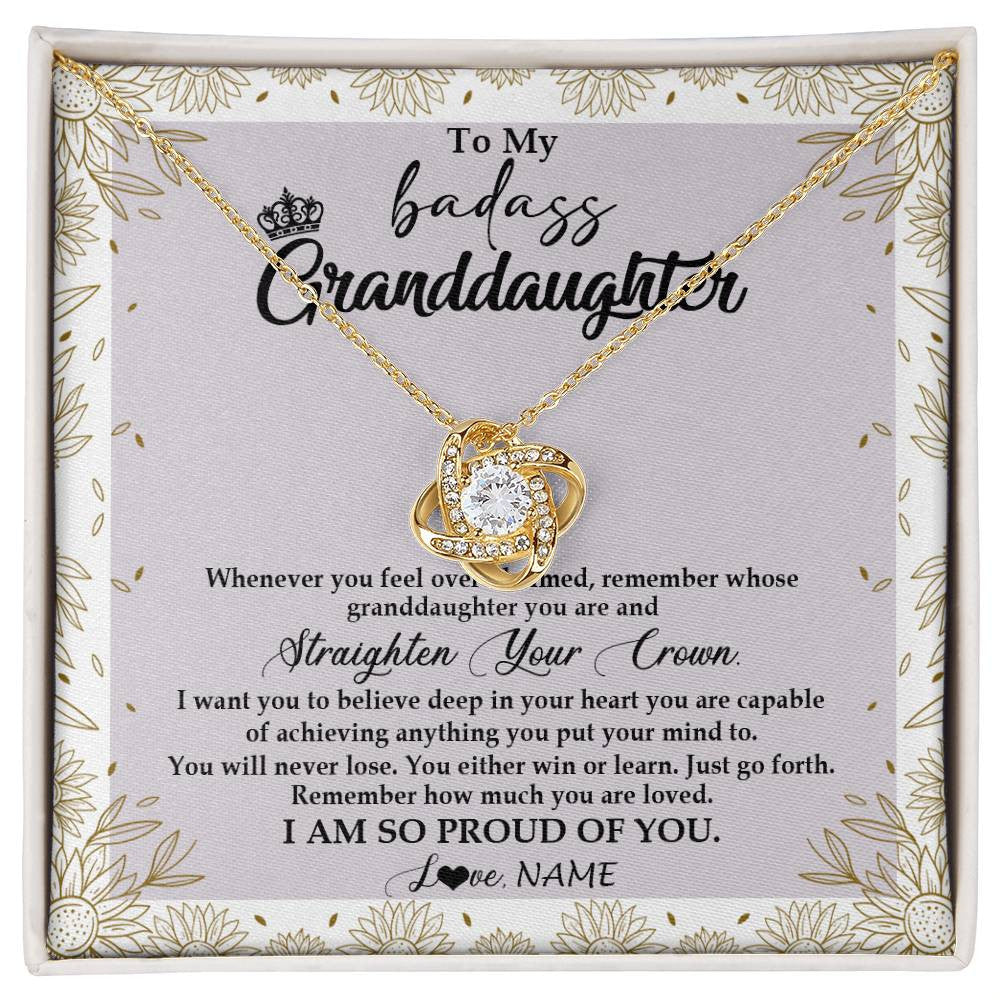 Personalized To My Granddaughter Necklace From Grandma Nana Straighten Your Crown Granddaughter Birthday Graduation Christmas Customized Gift Box Message Card