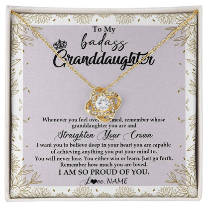 Personalized To My Granddaughter Necklace From Grandma Nana Straighten Your Crown Granddaughter Birthday Graduation Christmas Customized Gift Box Message Card