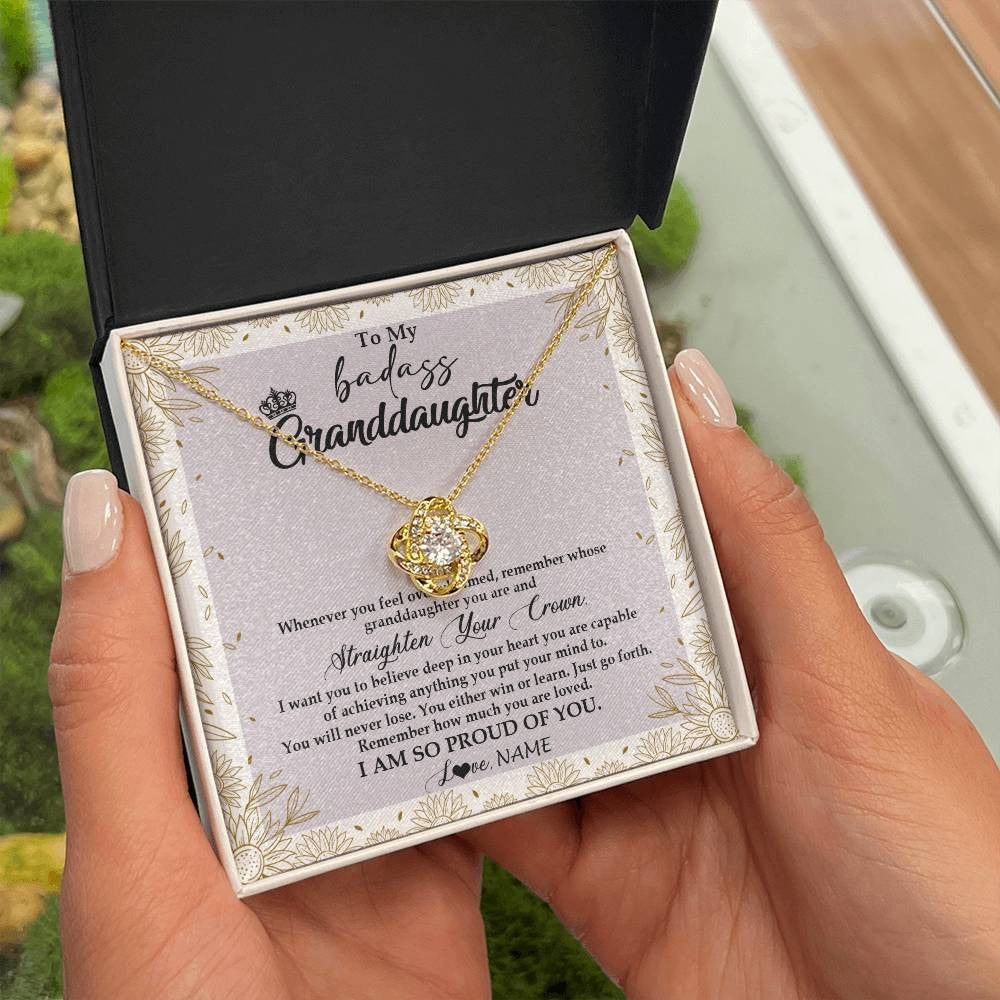 Personalized To My Granddaughter Necklace From Grandma Nana Straighten Your Crown Granddaughter Birthday Graduation Christmas Customized Gift Box Message Card