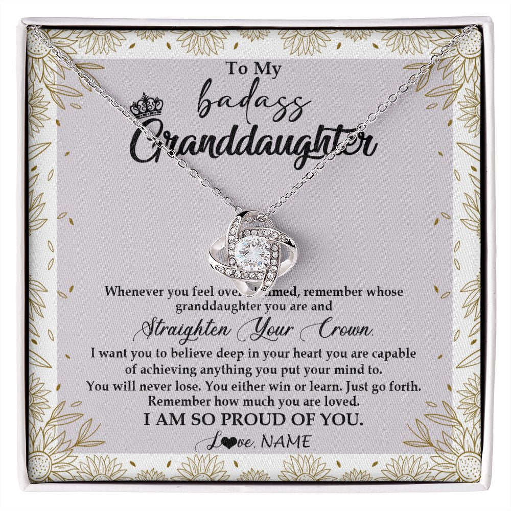 Personalized To My Granddaughter Necklace From Grandma Nana Straighten Your Crown Granddaughter Birthday Graduation Christmas Customized Gift Box Message Card