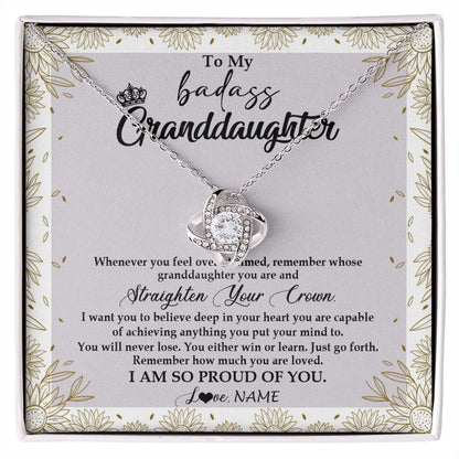 Personalized To My Granddaughter Necklace From Grandma Nana Straighten Your Crown Granddaughter Birthday Graduation Christmas Customized Gift Box Message Card