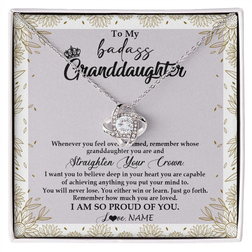 Personalized To My Granddaughter Necklace From Grandma Nana Straighten Your Crown Granddaughter Birthday Graduation Christmas Customized Gift Box Message Card