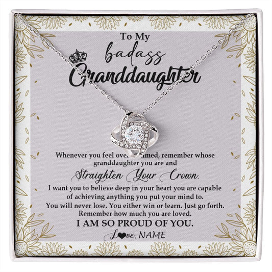Personalized To My Granddaughter Necklace From Grandma Nana Straighten Your Crown Granddaughter Birthday Graduation Christmas Customized Gift Box Message Card