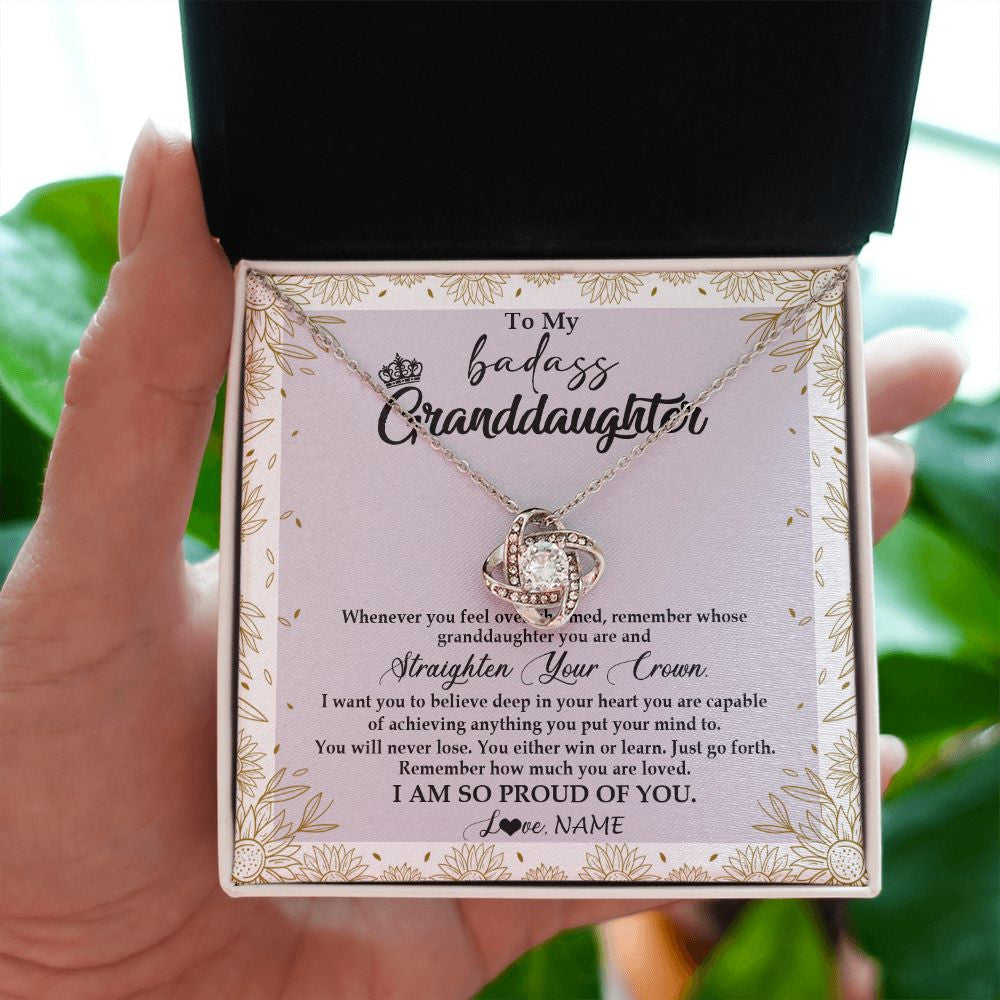 Personalized To My Granddaughter Necklace From Grandma Nana Straighten Your Crown Granddaughter Birthday Graduation Christmas Customized Gift Box Message Card