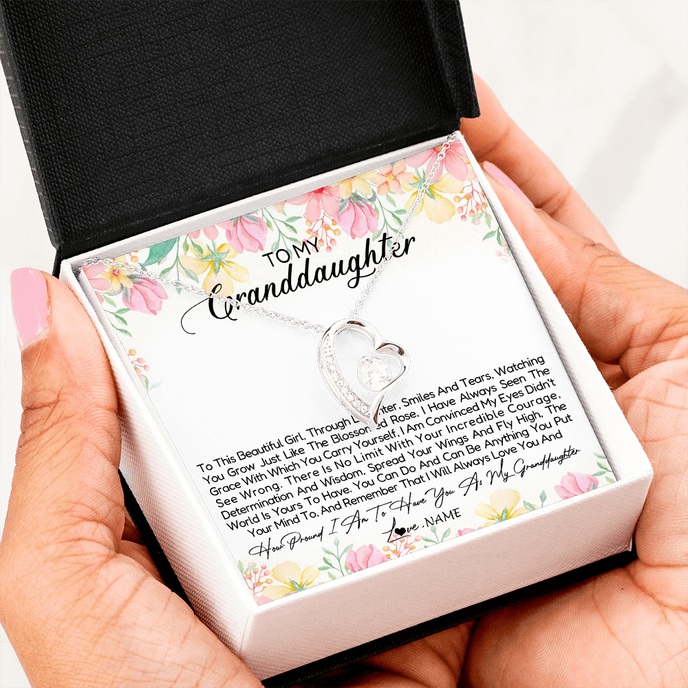 Personalized To My Granddaughter Necklace From Grandma Nana To This Beautiful Granddaughter Jewelry Birthday Christmas Customized Gift Box Message Card
