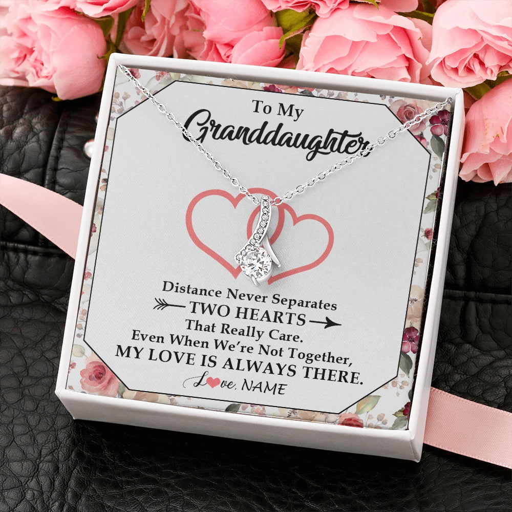 Personalized To My Granddaughter Necklace From Grandma Nana Two Hearts Together Granddaughter Birthday Christmas Customized Gift Box Message Card