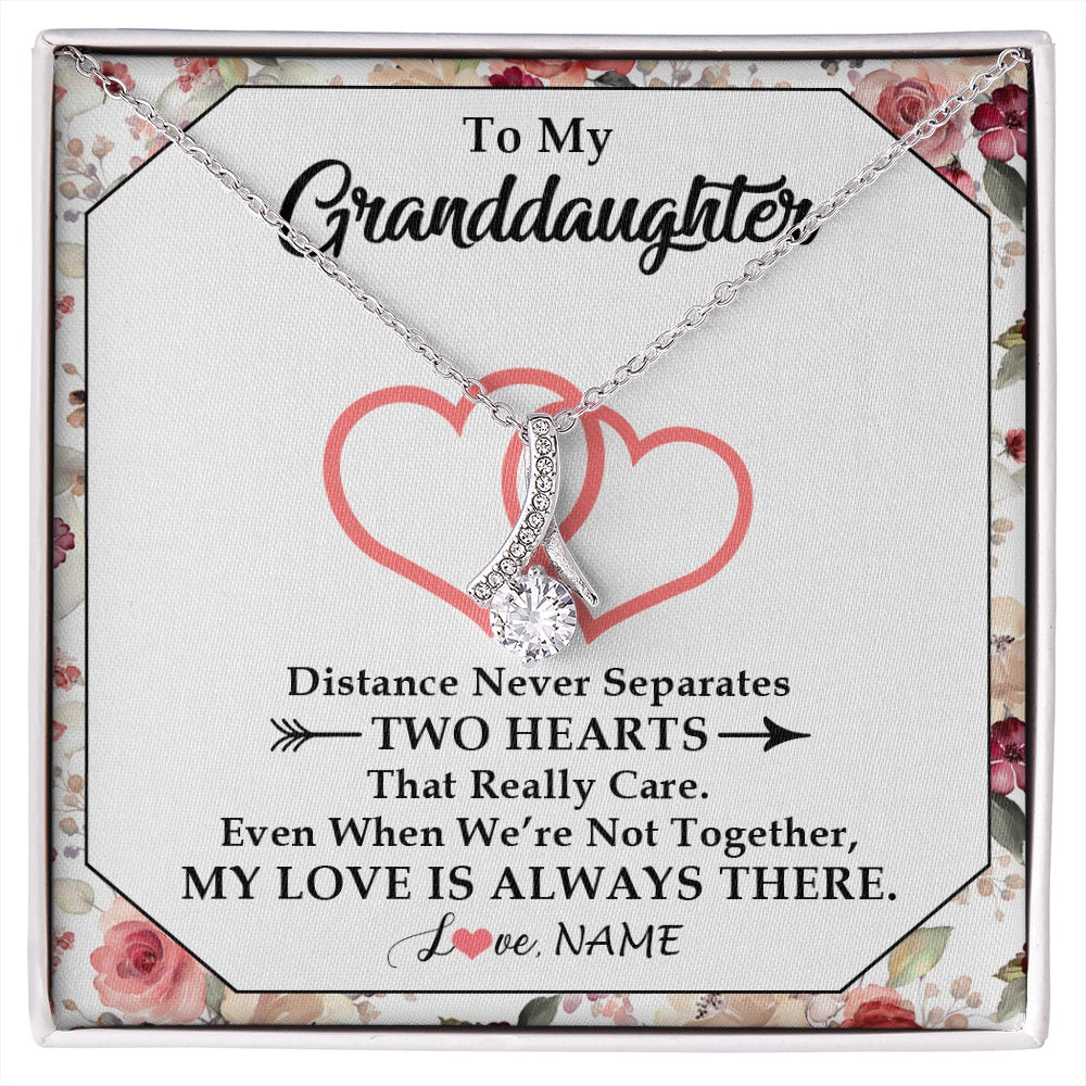 Personalized To My Granddaughter Necklace From Grandma Nana Two Hearts Together Granddaughter Birthday Christmas Customized Gift Box Message Card