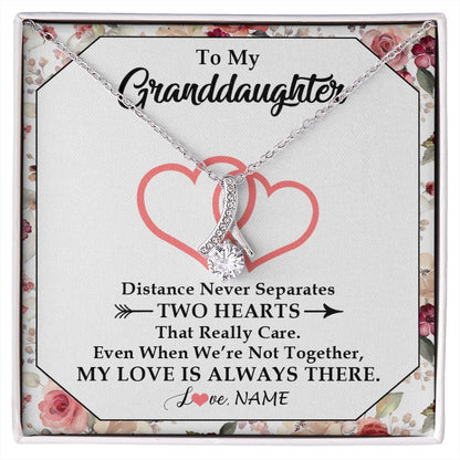 Personalized To My Granddaughter Necklace From Grandma Nana Two Hearts Together Granddaughter Birthday Christmas Customized Gift Box Message Card