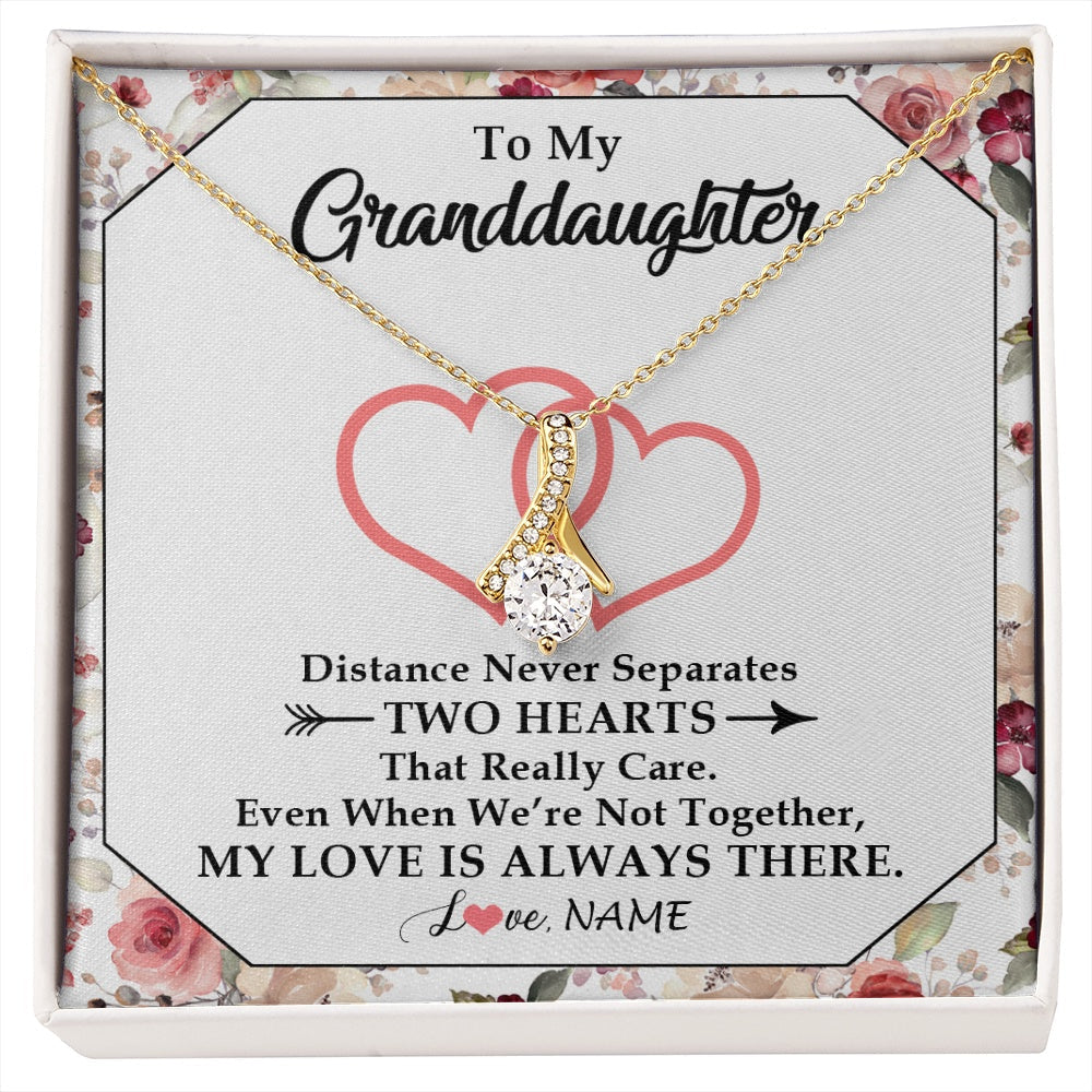 Personalized To My Granddaughter Necklace From Grandma Nana Two Hearts Together Granddaughter Birthday Christmas Customized Gift Box Message Card