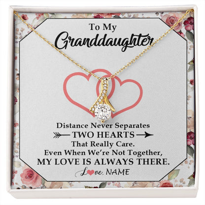 Personalized To My Granddaughter Necklace From Grandma Nana Two Hearts Together Granddaughter Birthday Christmas Customized Gift Box Message Card