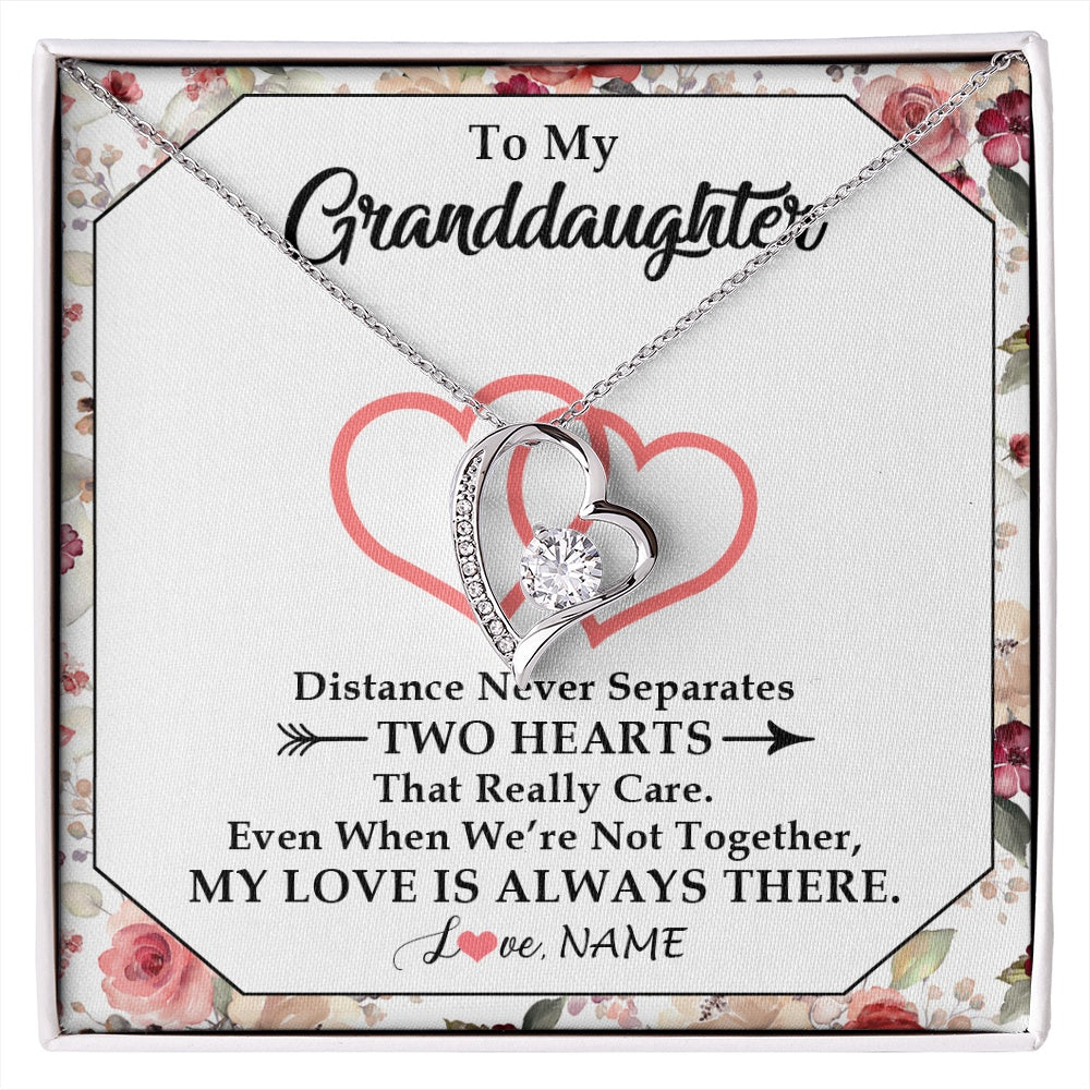 Personalized To My Granddaughter Necklace From Grandma Nana Two Hearts Together Granddaughter Birthday Christmas Customized Gift Box Message Card