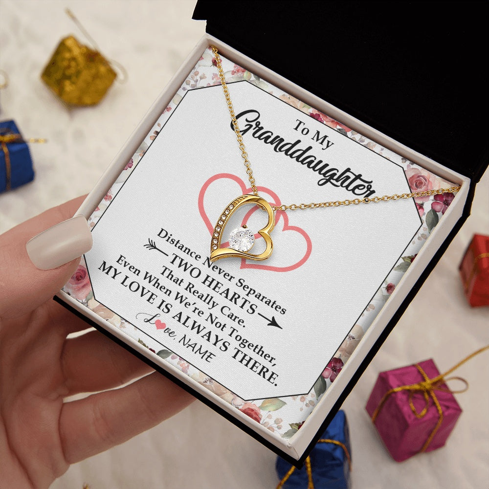 Personalized To My Granddaughter Necklace From Grandma Nana Two Hearts Together Granddaughter Birthday Christmas Customized Gift Box Message Card
