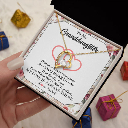 Personalized To My Granddaughter Necklace From Grandma Nana Two Hearts Together Granddaughter Birthday Christmas Customized Gift Box Message Card