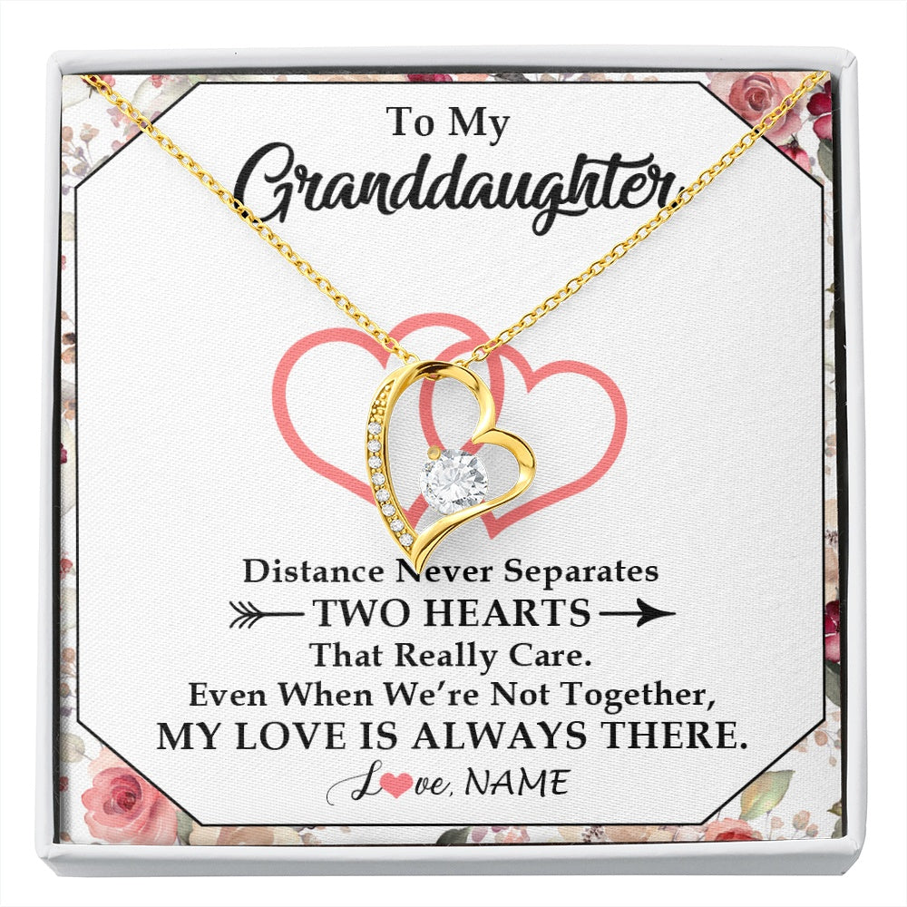 Personalized To My Granddaughter Necklace From Grandma Nana Two Hearts Together Granddaughter Birthday Christmas Customized Gift Box Message Card
