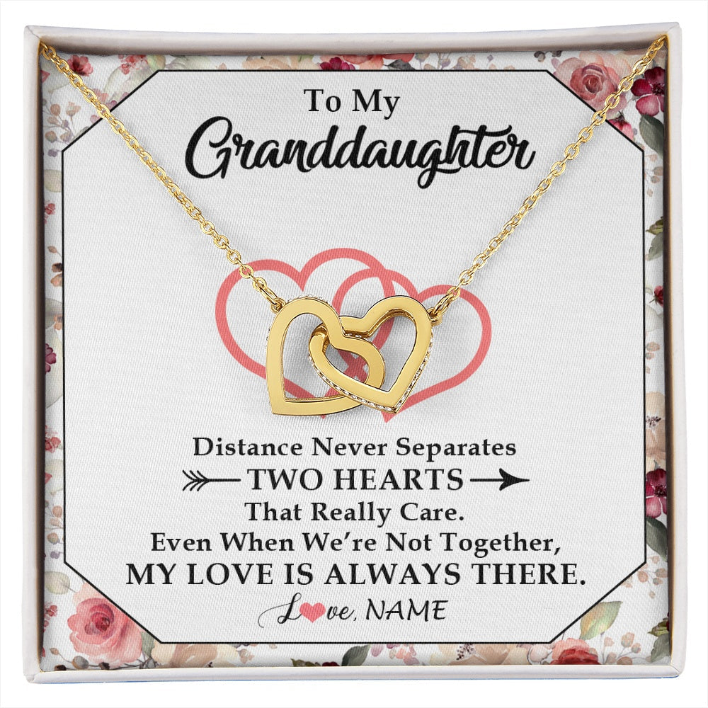 Personalized To My Granddaughter Necklace From Grandma Nana Two Hearts Together Granddaughter Birthday Christmas Customized Gift Box Message Card