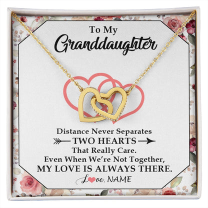 Personalized To My Granddaughter Necklace From Grandma Nana Two Hearts Together Granddaughter Birthday Christmas Customized Gift Box Message Card