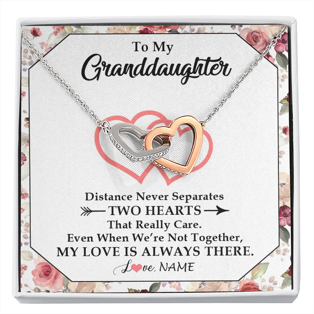 Personalized To My Granddaughter Necklace From Grandma Nana Two Hearts Together Granddaughter Birthday Christmas Customized Gift Box Message Card