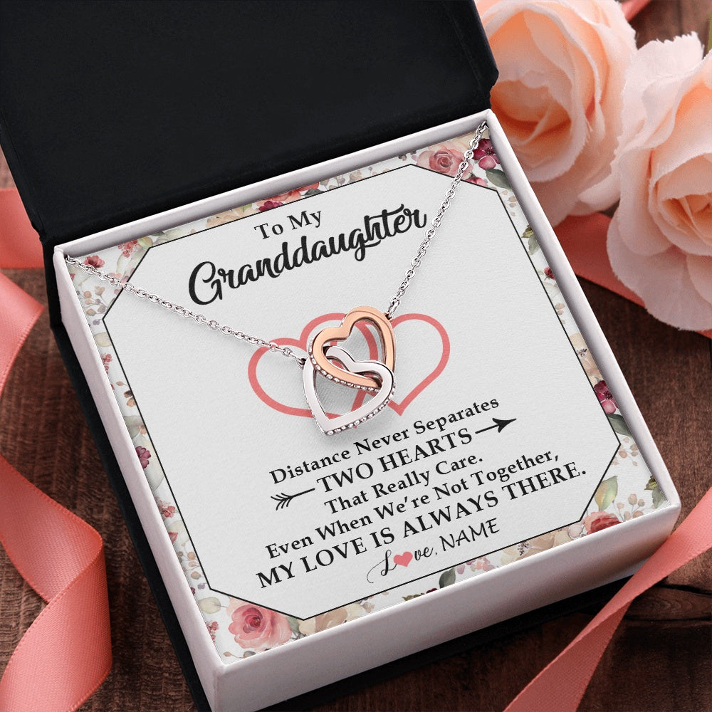Personalized To My Granddaughter Necklace From Grandma Nana Two Hearts Together Granddaughter Birthday Christmas Customized Gift Box Message Card