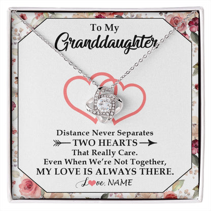 Personalized To My Granddaughter Necklace From Grandma Nana Two Hearts Together Granddaughter Birthday Christmas Customized Gift Box Message Card