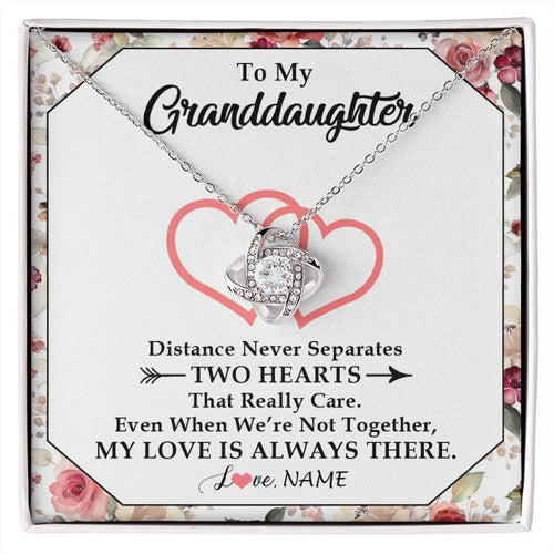 Personalized To My Granddaughter Necklace From Grandma Nana Two Hearts Together Granddaughter Birthday Christmas Customized Gift Box Message Card