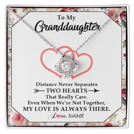 Personalized To My Granddaughter Necklace From Grandma Nana Two Hearts Together Granddaughter Birthday Christmas Customized Gift Box Message Card