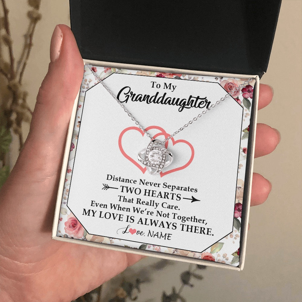 Personalized To My Granddaughter Necklace From Grandma Nana Two Hearts Together Granddaughter Birthday Christmas Customized Gift Box Message Card