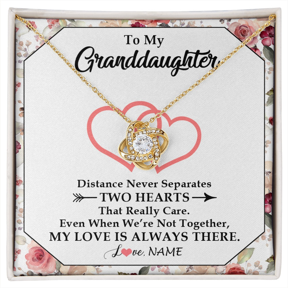 Personalized To My Granddaughter Necklace From Grandma Nana Two Hearts Together Granddaughter Birthday Christmas Customized Gift Box Message Card