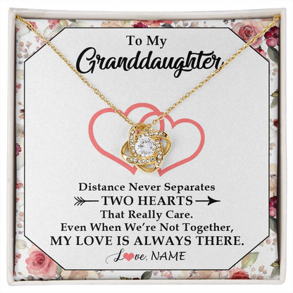 Personalized To My Granddaughter Necklace From Grandma Nana Two Hearts Together Granddaughter Birthday Christmas Customized Gift Box Message Card