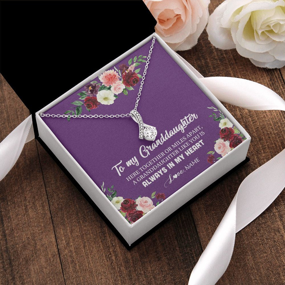 Personalized To My Granddaughter Necklace From Grandma Nana You Is Always In My Heart Granddaughter Birthday Christmas Customized Gift Box Message Card