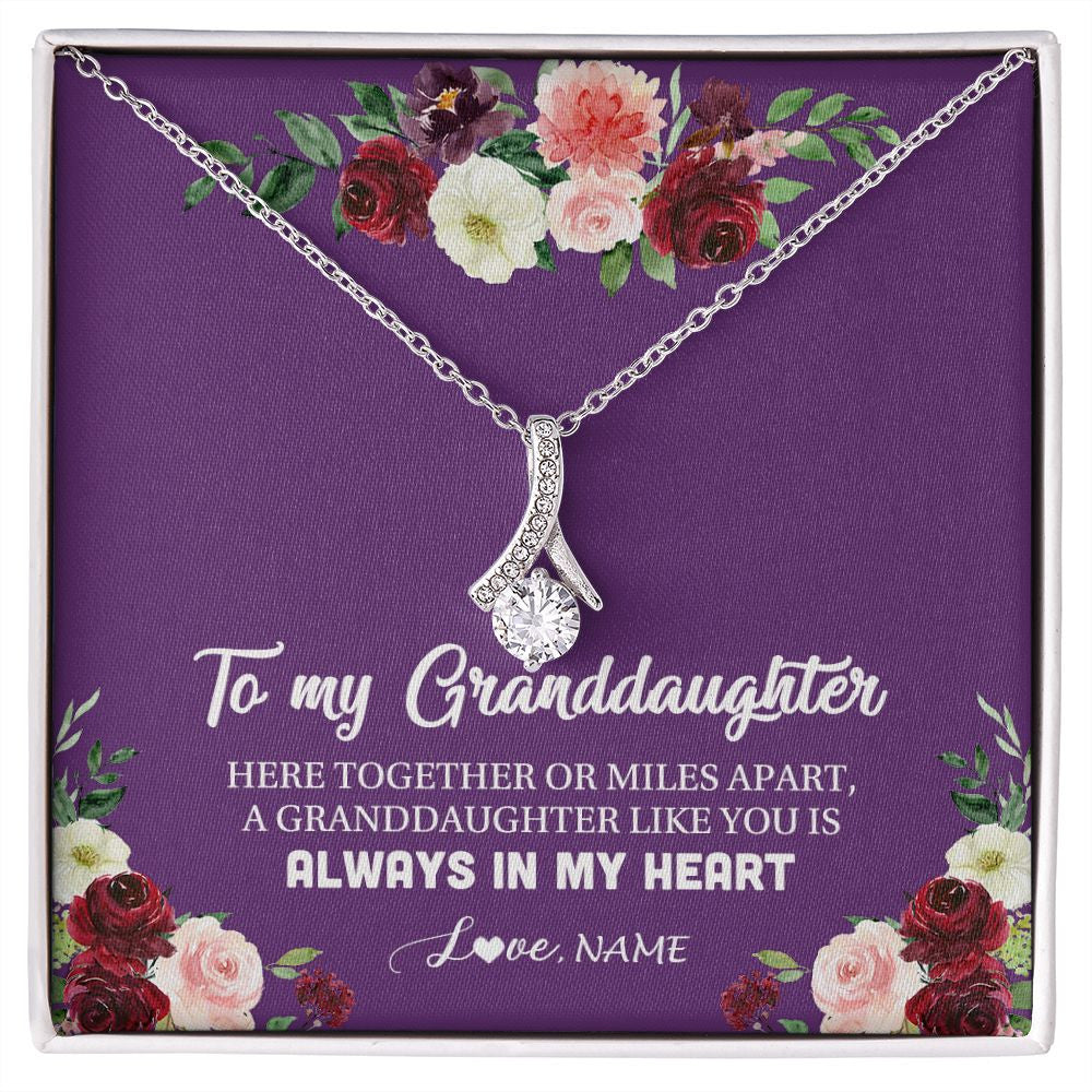 Personalized To My Granddaughter Necklace From Grandma Nana You Is Always In My Heart Granddaughter Birthday Christmas Customized Gift Box Message Card