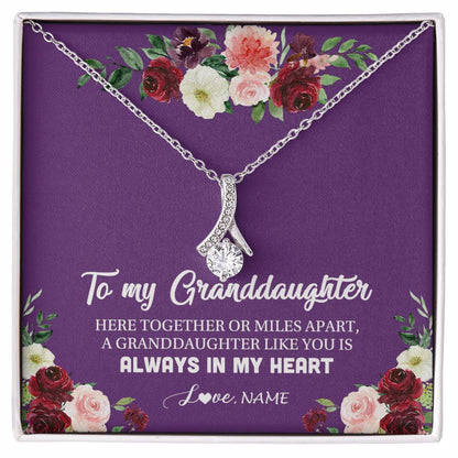 Personalized To My Granddaughter Necklace From Grandma Nana You Is Always In My Heart Granddaughter Birthday Christmas Customized Gift Box Message Card