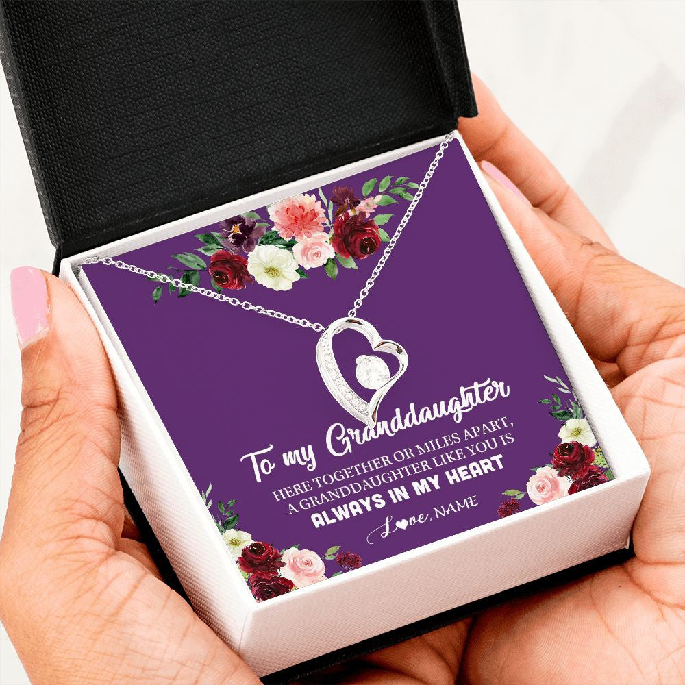 Personalized To My Granddaughter Necklace From Grandma Nana You Is Always In My Heart Granddaughter Birthday Christmas Customized Gift Box Message Card