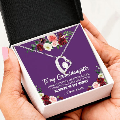Personalized To My Granddaughter Necklace From Grandma Nana You Is Always In My Heart Granddaughter Birthday Christmas Customized Gift Box Message Card