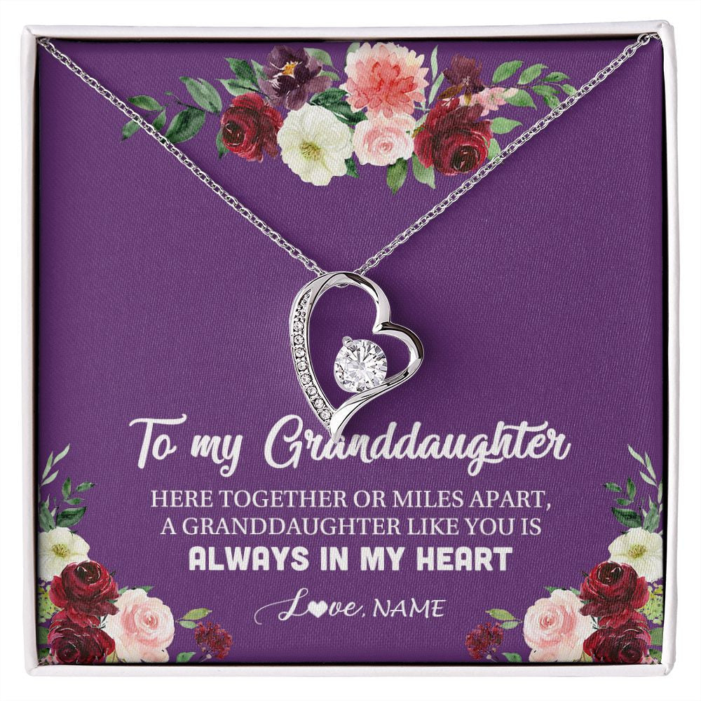 Personalized To My Granddaughter Necklace From Grandma Nana You Is Always In My Heart Granddaughter Birthday Christmas Customized Gift Box Message Card
